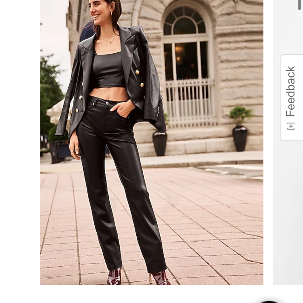 Dark plum faux leather crop top NWT S